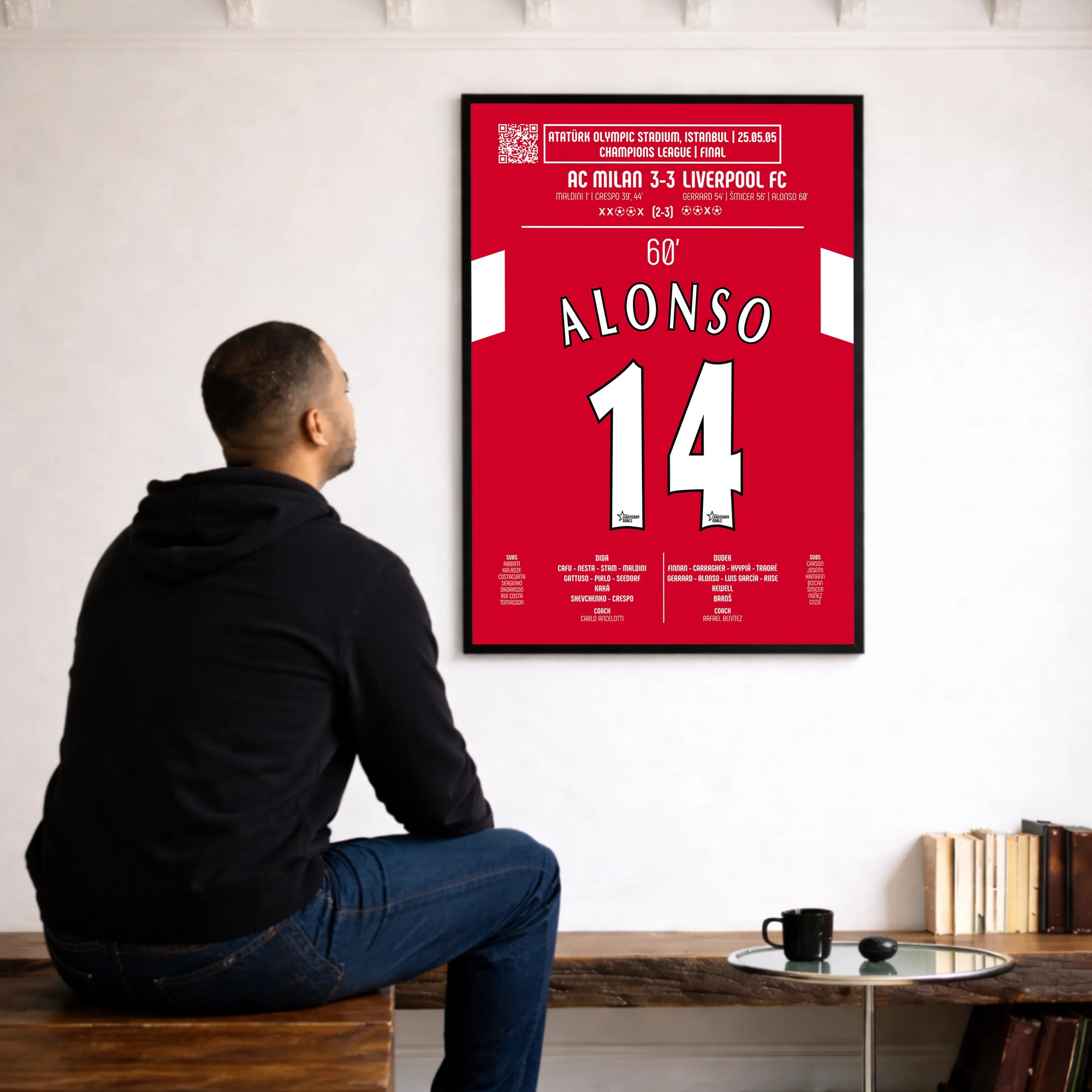 Poster du but de Xabi Alonso - Liverpool FC vs AC Milan 2005