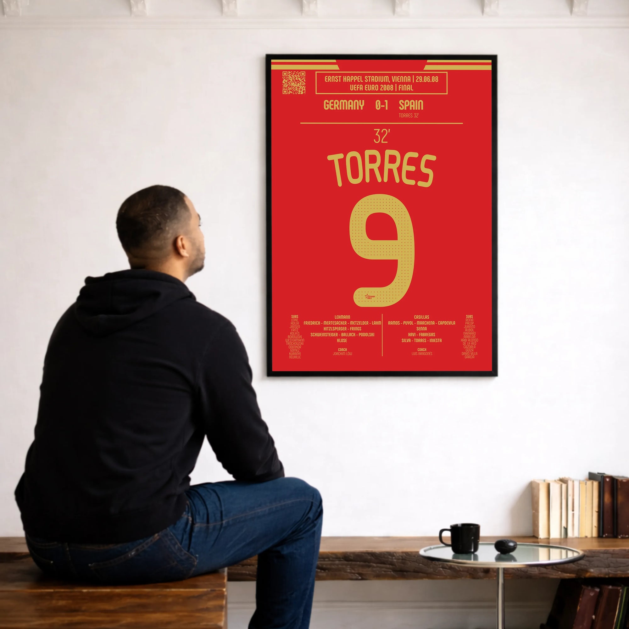Póster de Fernando Torres 2008 en una decoración interior