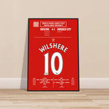 Jack Wilshere: But emblématique contre Norwich – Premier League 2013 - Wooden-framed poster / A4