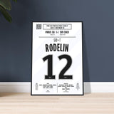 Poster de Ronny Rodelin: But Sauveur contre le PSG – Ligue 1 2017 - Poster encadré en bois noir / A4