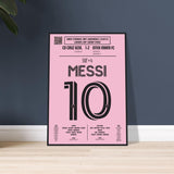 Lionel Messi: But emblématique contre Cruz Azul – Leagues Cup 2023 - Poster encadré en bois noir / A4