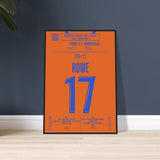 Jonathan Rowe: But Décisif contre l’OL – Ligue 1 2024 - Poster avec cadre en bois noir / A4