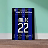 Diego Milito: But emblématique de la finale de la Ligue des champions – 2010 - Poster encadré en bois noir / A4