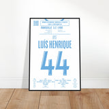 Luis Henrique: But Décisif contre Lyon – Ligue 1 2025 - Poster avec cadre en bois noir / A4