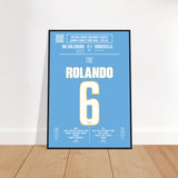 Rolando: But Décisif contre Salzbourg – Ligue Europa 2018 - Poster avec cadre en bois noir / A4