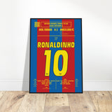 Ronaldinho: But emblématique contre le Real Madrid – La Liga 2005 - Poster encadré en bois noir / A4