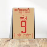 Elye Wahi: But Décisif contre Arsenal – Ligue des Champions 2023 - Poster avec cadre en bois noir / A4