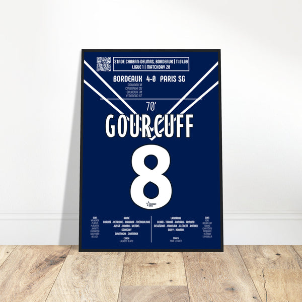 Yoann Gourcuff: But Iconique Contre le PSG – Ligue 1 2009 - Poster encadré en bois noir / A4
