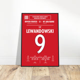 Robert Lewandowski: But emblématique contre Wolfsburg – Bundesliga 2015 - Poster encadré en bois noir / A4