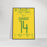 Ignatius Ganago: But Décisif contre Qarabağ – Ligue Europa 2022 - Poster avec cadre en bois noir / A4