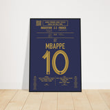 Kylian Mbappé: But Égalisateur en Finale de Coupe du Monde 2022 – France vs Argentine - Poster encadré en bois noir / A4