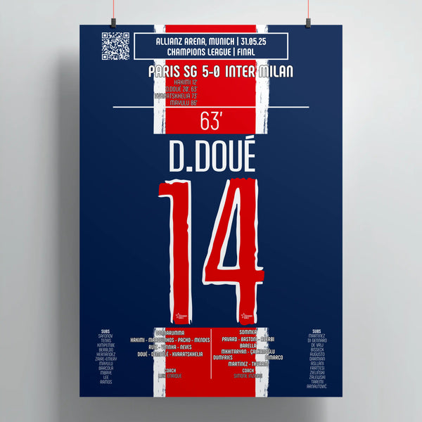 Poster du 2e but de Désiré Doué - PSG vs Inter Milan 2025
