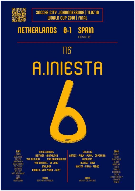 Andrés Iniesta : But historique en finale de la Coupe du monde – Espagne 2010 - Legendary Goals