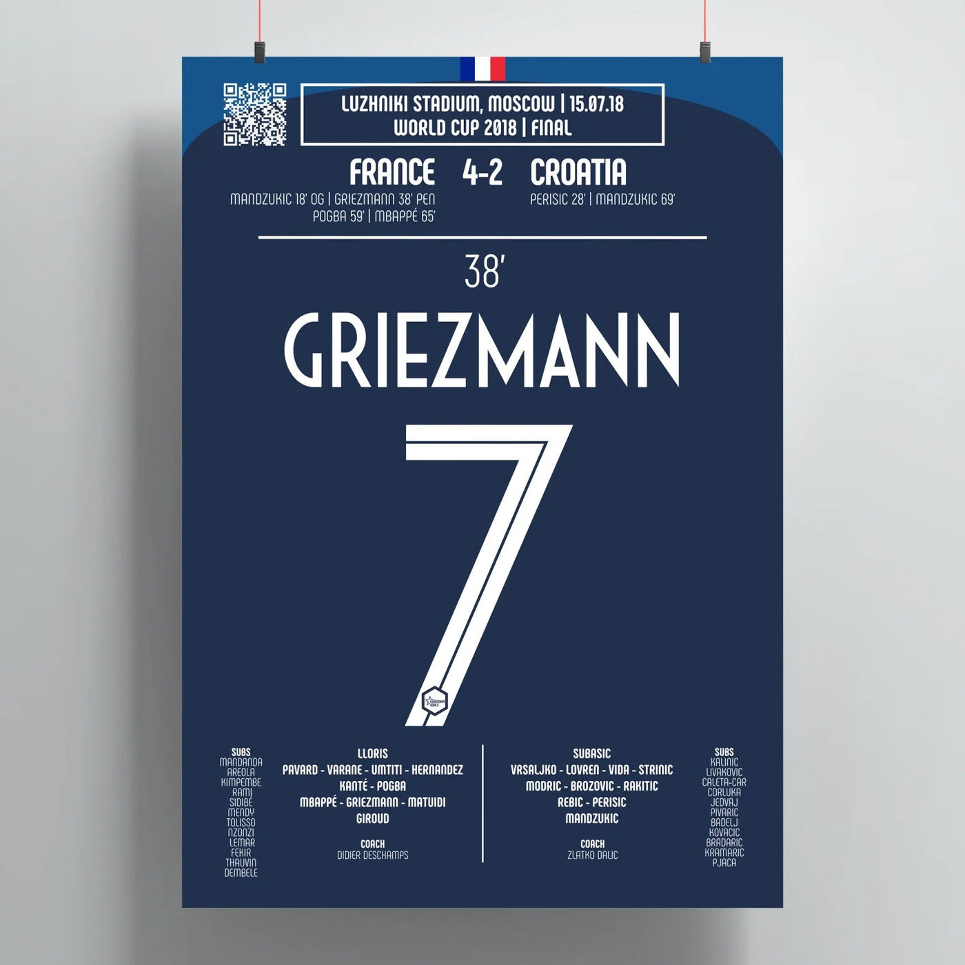 Poster du but d'Antoine Griezmann - France vs Croatie 2018