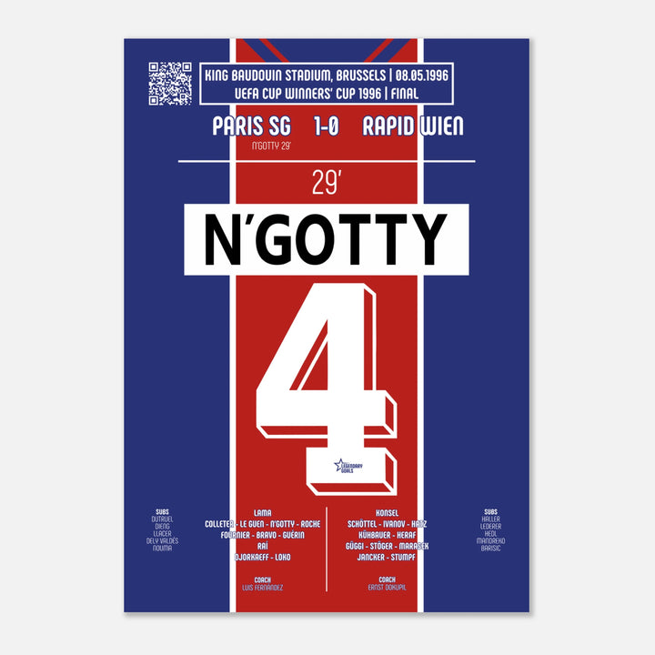 Bruno N'gotty 1996: Un gol decisivo contra el Rapid Viena - Legendary Goals