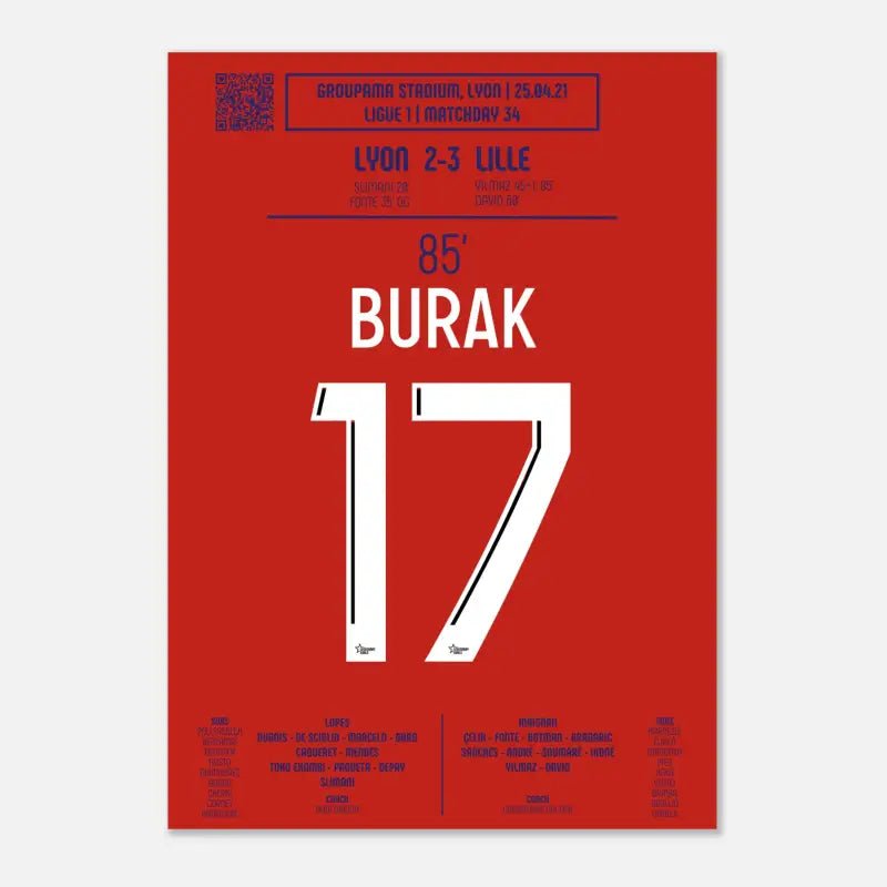 Poster du but de Burak Yılmaz - Lyon vs Lille 2021