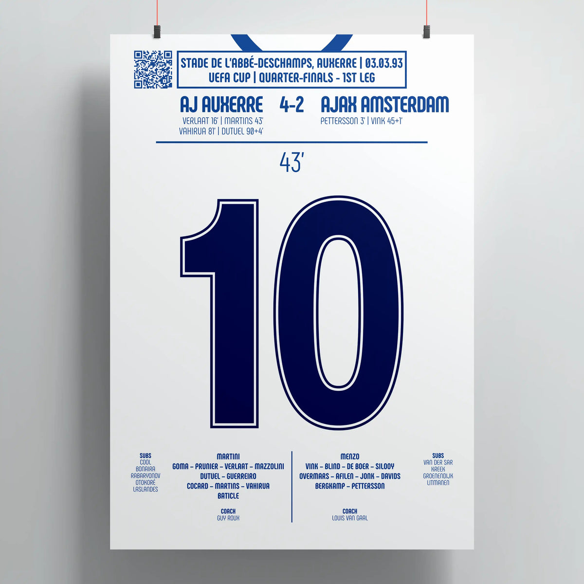 Corentin Martins 1993 : Le coup franc mythique contre l’AFC Ajax - Legendary Goals