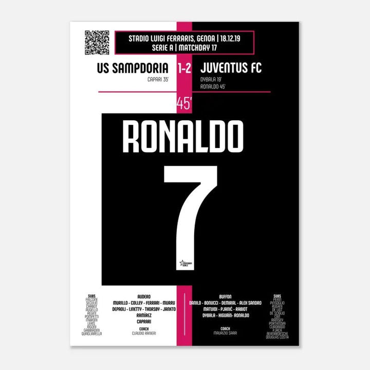 Cristiano Ronaldo 2019: Un gol emblemático contra la Sampdoria - Legendary Goals