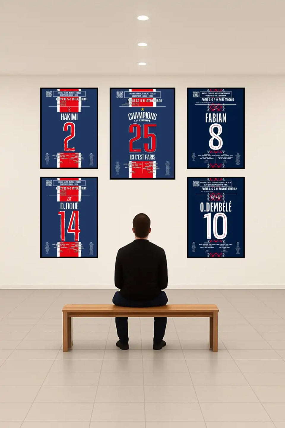 Banc en bois avec dossier et siège courbés, finition brun foncé.