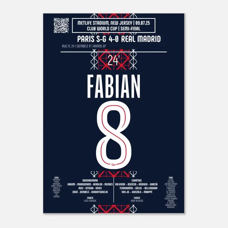 Poster du but de Fabián Ruiz - PSG vs Real Madrid 2025