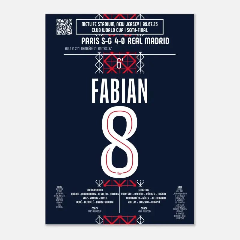 Poster du but de Fabián Ruiz - PSG vs Real Madrid 2025