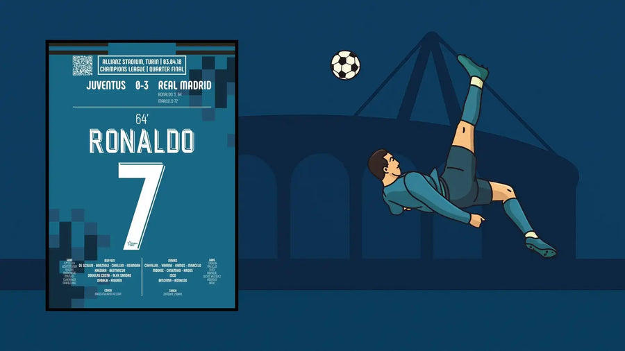 Maillot de football avec design Ronaldo 7, matériau bleu et blanc.