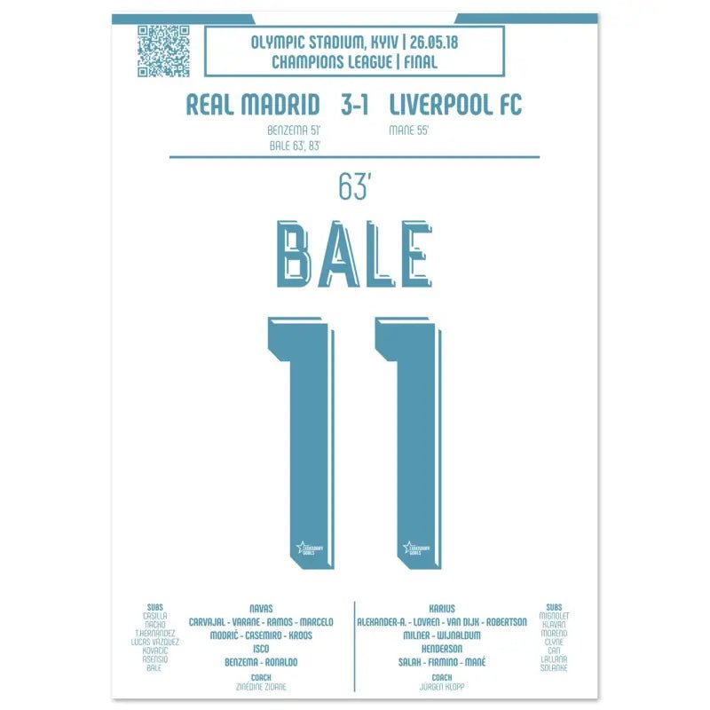 Gareth Bale : la bicyclette emblématique de la finale de la Ligue des champions – Real Madrid 2018 - Legendary Goals