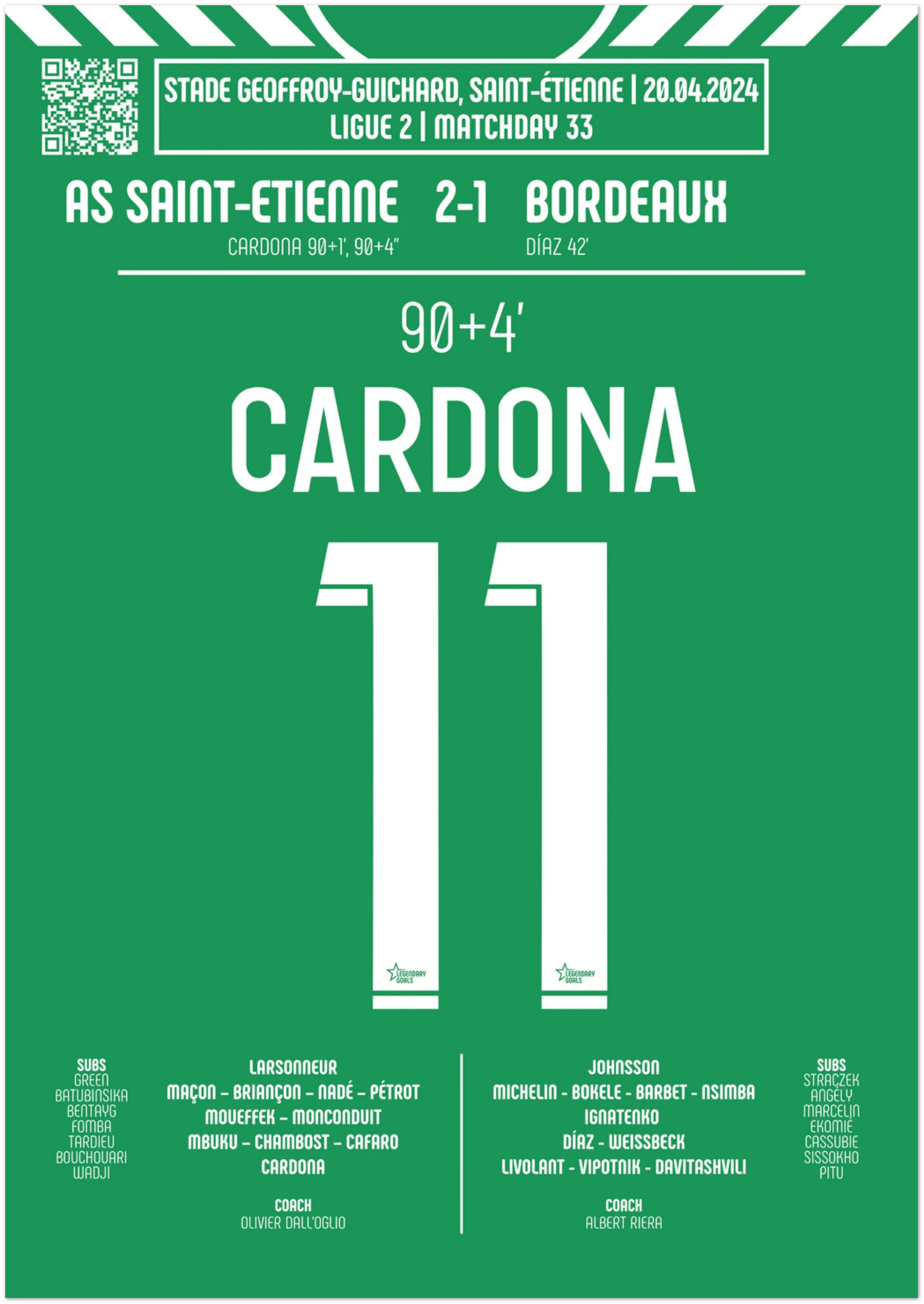Irvin Cardona 2024 : Le but décisif contre Bordeaux - Legendary Goals