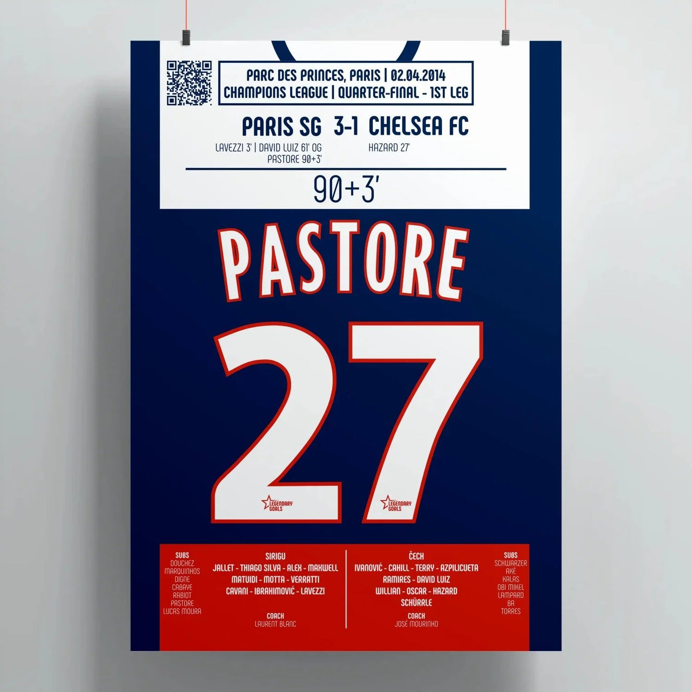Poster du but de Javier Pastore - PSG vs Chelsea 2014