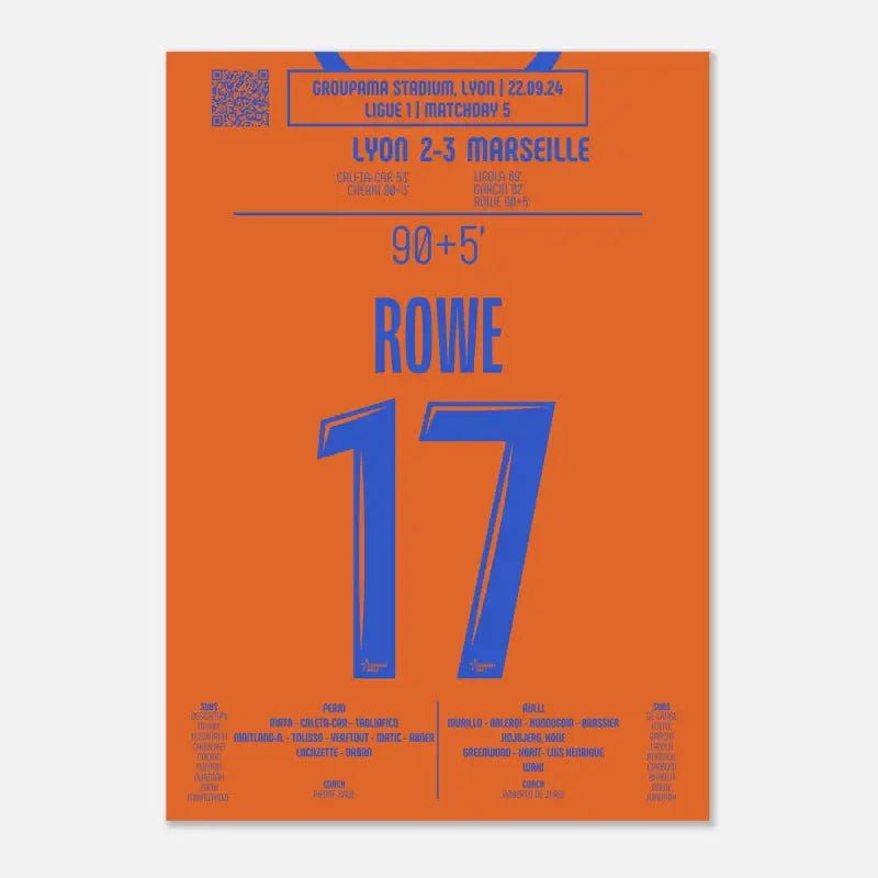 Poster du but de Jonathan Rowe - Lyon vs Marseille 2024
