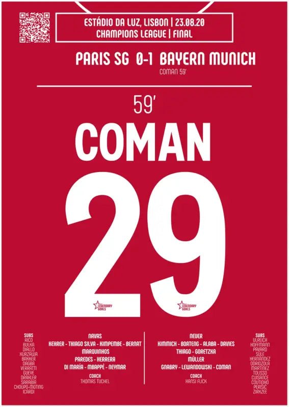 Kingsley Coman 2020 : But Iconique en Finale de Ligue des Champions - Legendary Goals