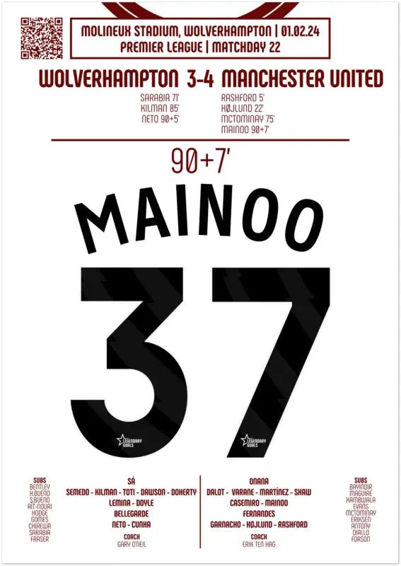 Kobbie Mainoo 2024 : But Iconique contre Wolverhampton - Legendary Goals