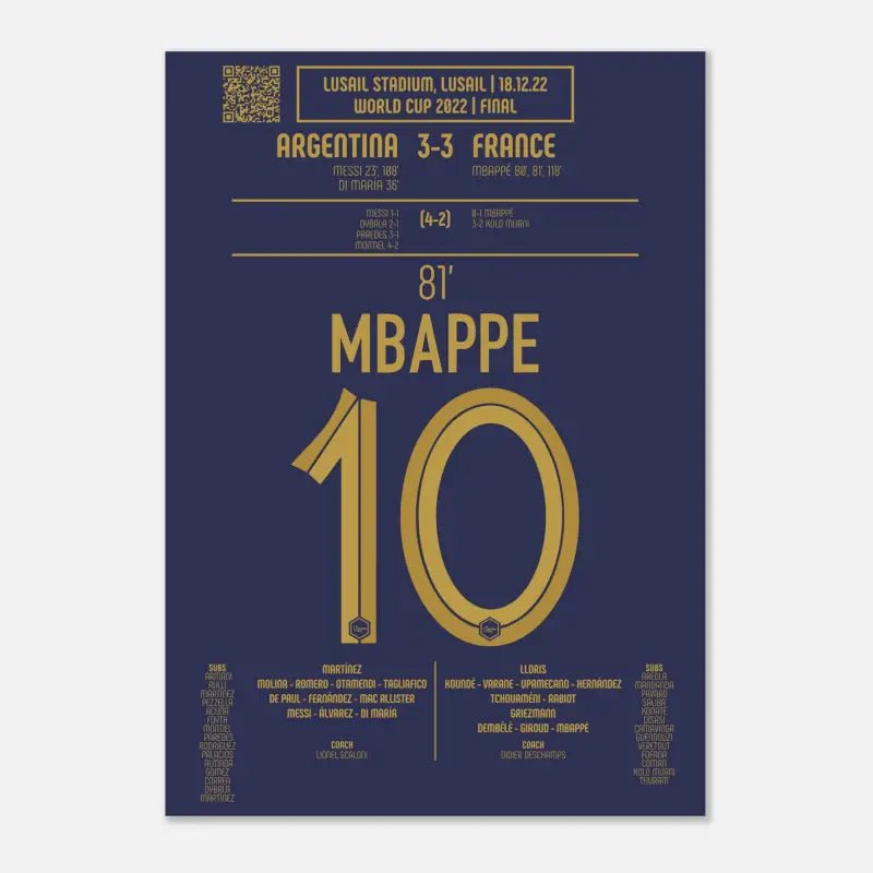 Poster du but de Kylian Mbappé - Argentine vs France 2022
