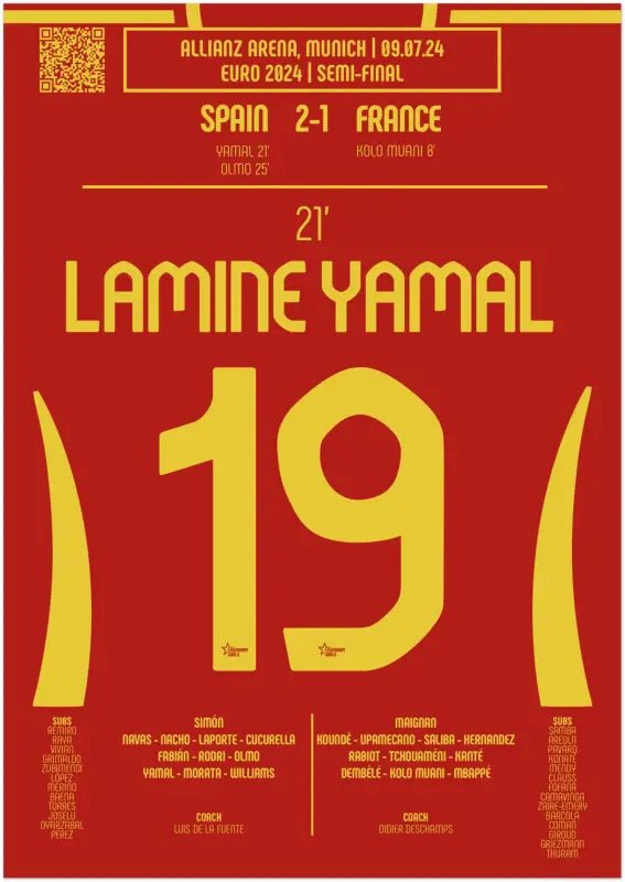 Lamine Yamal : But emblématique contre la France – Demi - finale de l'Euro 2024 - Espagne - Legendary Goals