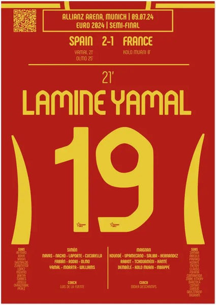 Lamine Yamal : But emblématique contre la France – Demi - finale de l'Euro 2024 - Espagne - Legendary Goals