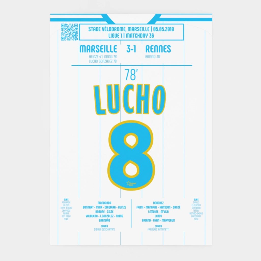 Poster du but de Lucho González - OM vs Rennes 2010