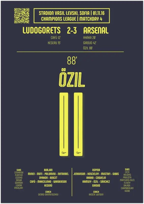 Mesut Özil : But emblématique contre Ludogorets – Arsenal 2016 - Legendary Goals