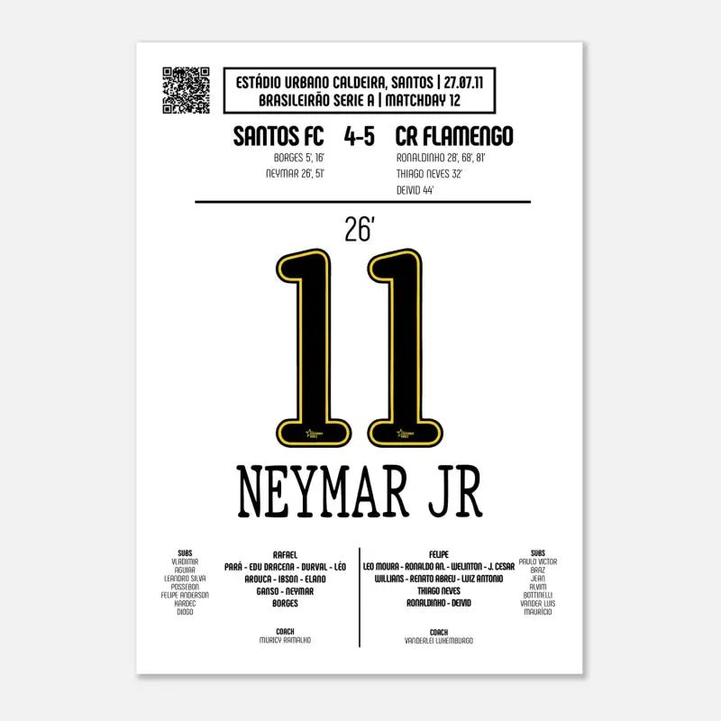 Poster du but de Neymar Jr - Santos vs Flamengo 2011
