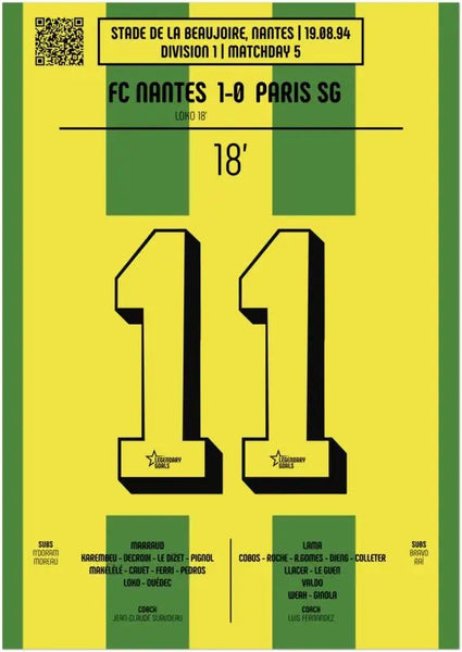 Patrice Loko : But Mémorable contre le PSG – Division 1, 1994 - Legendary Goals
