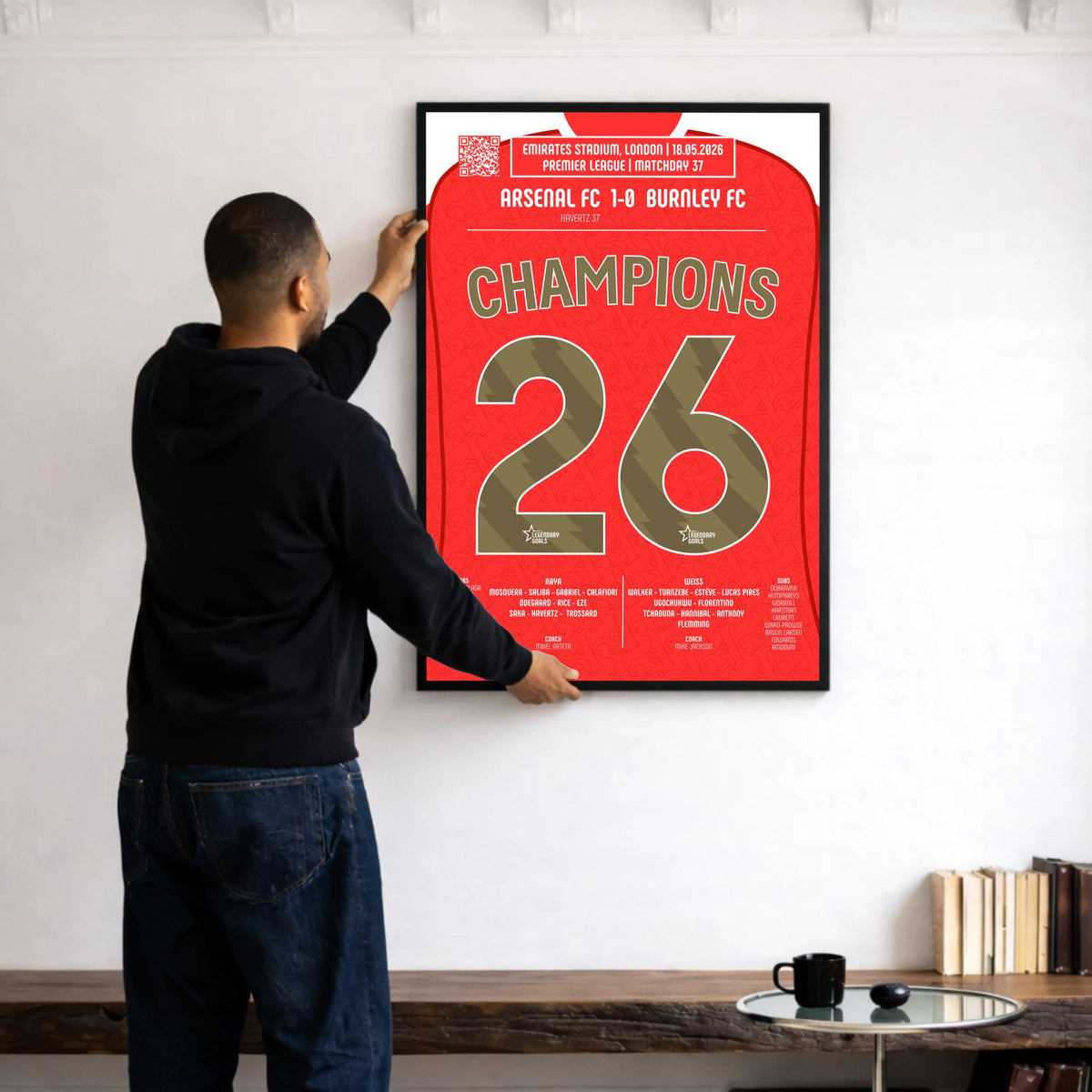 Poster de la victoire d’Arsenal - Arsenal vs Burnley 2026 - Legendary Goals