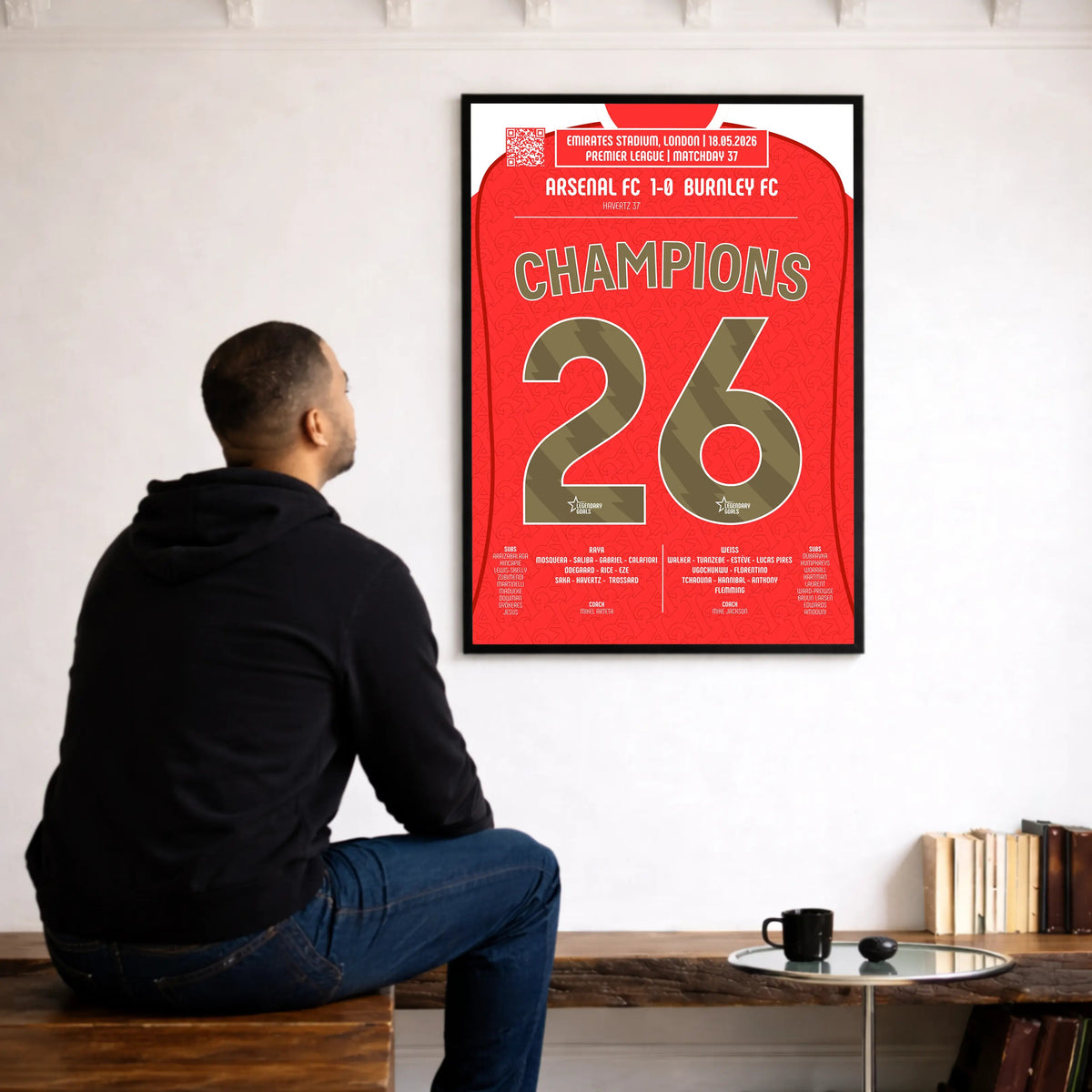 Poster de la victoire d’Arsenal - Arsenal vs Burnley 2026 - Legendary Goals