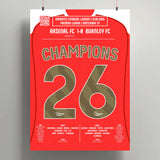 Poster de la victoire d’Arsenal - Arsenal vs Burnley 2026 - Legendary Goals