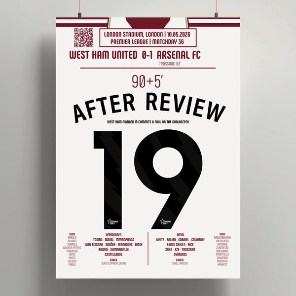 Poster de la victoire d’Arsenal - West Ham vs Arsenal 2026 - Legendary Goals