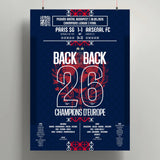 Poster de la victoire du Paris Saint - Germain - PSG vs Arsenal 2026 - Legendary Goals