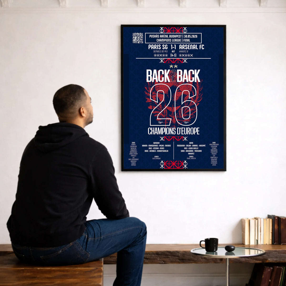 Poster de la victoire du Paris Saint - Germain - PSG vs Arsenal 2026 - Legendary Goals