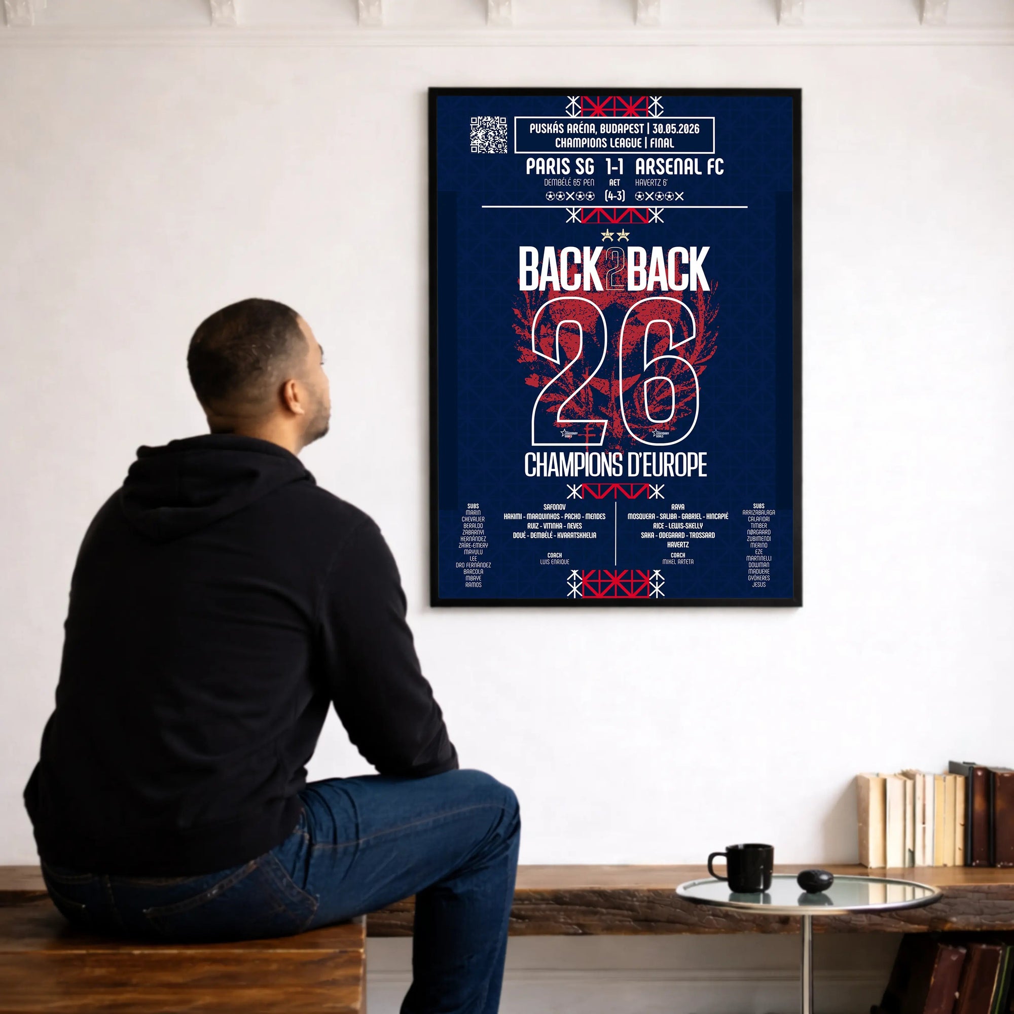 Poster de la victoire du Paris Saint - Germain - PSG vs Arsenal 2026 - Legendary Goals