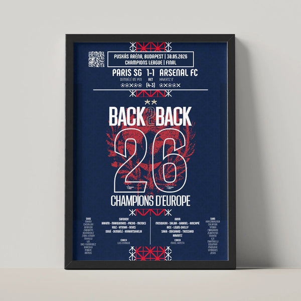 Poster de la victoire du Paris Saint - Germain - PSG vs Arsenal 2026 - Legendary Goals