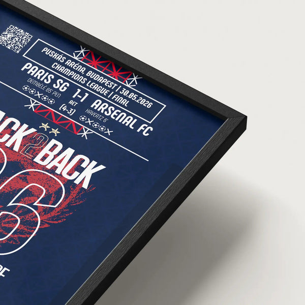 Poster de la victoire du Paris Saint - Germain - PSG vs Arsenal 2026 - Legendary Goals