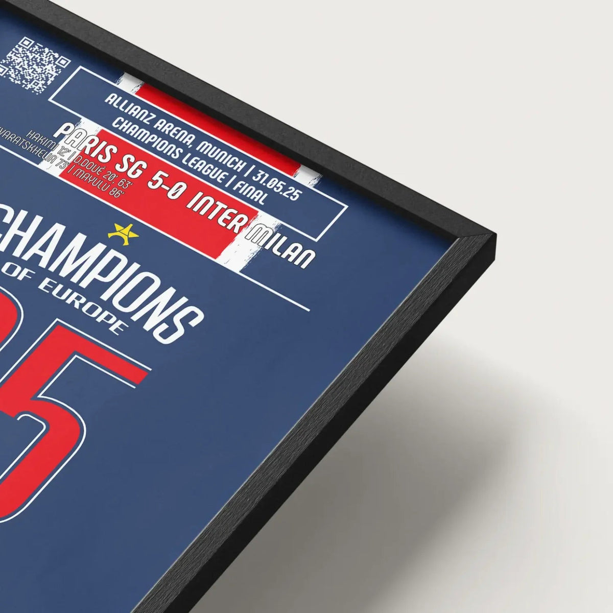 Poster de la victoire du Paris Saint - Germain - PSG vs Inter Milan 2025 (V1) - Legendary Goals