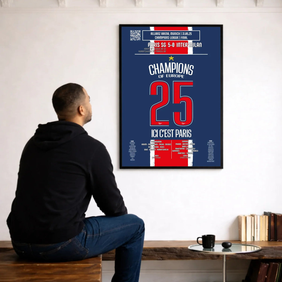 Poster de la victoire du Paris Saint - Germain - PSG vs Inter Milan 2025 (V1) - Legendary Goals